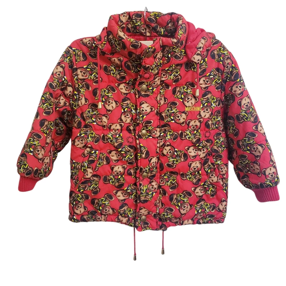 Moschino Bambino Red Puffer Coat, Size 6A